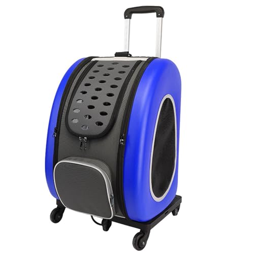 PJDDP Haustier Tragerucksack,Haustier-Rolltrage-Rucksack,Cat Carrier Rucksack Mit Rädern,Hundereisetasche Mit Mesh-Belüftungsfenstern,Atmungsaktive Welpen Reisetasche,Blau PJDDP Haustier Tragerucksack,Haustier-Rolltrage-Rucksack,Cat Carrier Rucksack Mit Rädern,Hundereisetasche Mit Mesh-Belüftungsfenstern,Atmungsaktive Welpen Reisetasche,Blau von PJDDP