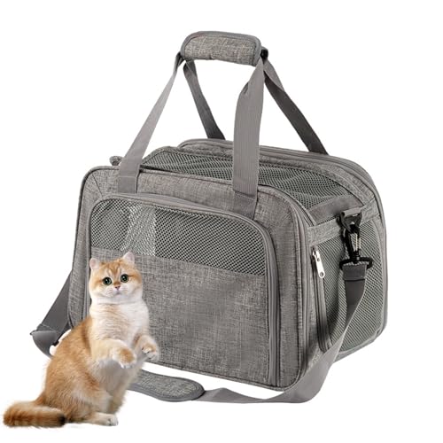 PJDDP Haustier-Tragetasche, Tragbare Katzen-Tragetasche, Faltbare Hunde-Reisetasche, Für Kätzchen Oder Welpen Darunter, Schultergurt Und Atmungsaktives Netz Für Reisen Im Freien,Dark Gray PJDDP Haustier-Tragetasche, Tragbare Katzen-Tragetasche, Faltbare Hunde-Reisetasche, Für Kätzchen Oder Welpen Darunter, Schultergurt Und Atmungsaktives Netz Für Reisen Im Freien,Dark Gray von PJDDP