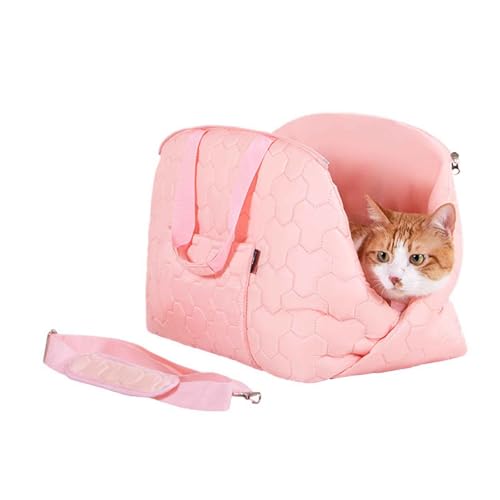 PJDDP Haustier Tragetasche, Transporttasche Für Hunde Und Katzen, Tasche Für Unterwegs, Katzentasche Mit Verstellbarem Schultergurt Für Reise Spaziergang,Rosa,Three Leaf Pattern PJDDP Haustier Tragetasche, Transporttasche Für Hunde Und Katzen, Tasche Für Unterwegs, Katzentasche Mit Verstellbarem Schultergurt Für Reise Spaziergang,Rosa,Three Leaf Pattern von PJDDP