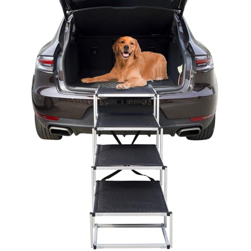 PJDDP Haustiertreppe Für Das Auto, 5-Stufige Haustier-Leiter,Verstellbare Hundetreppe Für Das Bett,Klappbare Haustier-Rampe Für Autos, Lastwagen Tragbare Extra Breite Hundetreppe PJDDP Haustiertreppe Für Das Auto, 5-Stufige Haustier-Leiter,Verstellbare Hundetreppe Für Das Bett,Klappbare Haustier-Rampe Für Autos, Lastwagen Tragbare Extra Breite Hundetreppe von PJDDP