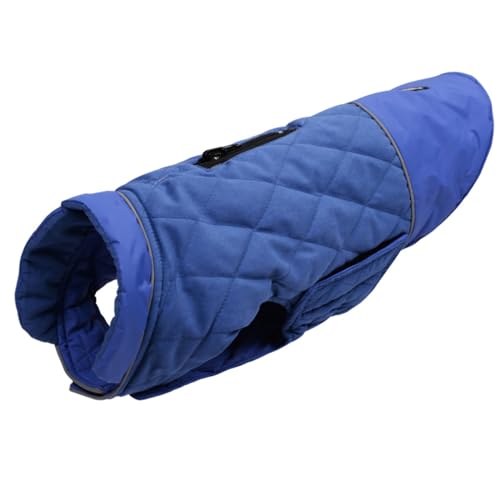 PJDDP Hund Winterjacke mit Kabelbaumloch, Reversible Hundejacke, wasserdes Warmer Hund Schneejacke, einfache Trage -Hundeweste reflektierend verstellbar,Blau,L von PJDDP