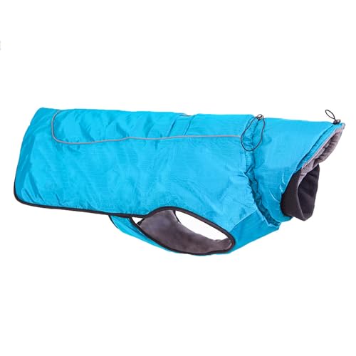 PJDDP Hund kaltes Wettermäntel mit Gurtloch, Rollkragenpullover Hundemantel Hund Fleece Weste wasserdichte Hundekleidung für kaltes Wetter weiche Welpe Weste Kleidung,Blau,XXL von PJDDP