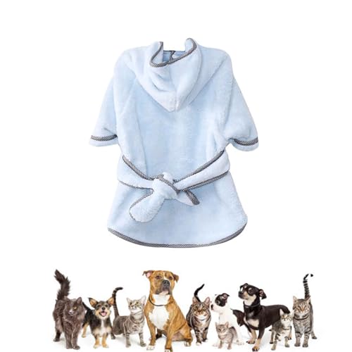 PJDDP Hunde Bademantel, Hunde-Bademantel Mit Kapuze, Mikrofaser Hunde Bademantel Badetuch, Saugfähiger Hunde Bademantel, Handtuch Für Katzen Und Hunde Aller Rassen,Blau,M PJDDP Hunde Bademantel, Hunde-Bademantel Mit Kapuze, Mikrofaser Hunde Bademantel Badetuch, Saugfähiger Hunde Bademantel, Handtuch Für Katzen Und Hunde Aller Rassen,Blau,M von PJDDP