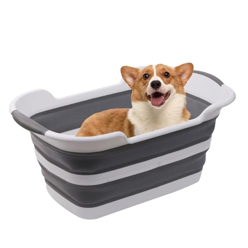 PJDDP Hunde-Badewanne, Multifunktionale Zusammenklappbare Haustier Badewanne Mit Abflussloch, Tragbare Badewanne Für Haustiere Für Den Innen- Und Außenbereich PJDDP Hunde-Badewanne, Multifunktionale Zusammenklappbare Haustier Badewanne Mit Abflussloch, Tragbare Badewanne Für Haustiere Für Den Innen- Und Außenbereich von PJDDP