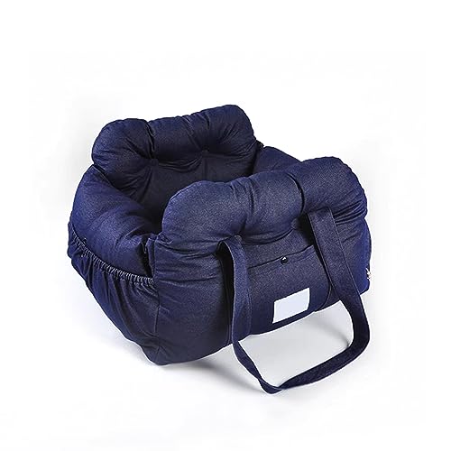 PJDDP Hunde-Sitzerhöhung für kleine mittelgroße Hunde und Katzen, Haustier-Reise-Sitzerhöhung, Hunde-Sicherheits-Autotransporter mit Aufbewahrungstaschen, Sicherheitshaken,Denim Blue PJDDP Hunde-Sitzerhöhung für kleine mittelgroße Hunde und Katzen, Haustier-Reise-Sitzerhöhung, Hunde-Sicherheits-Autotransporter mit Aufbewahrungstaschen, Sicherheitshaken,Denim Blue von PJDDP