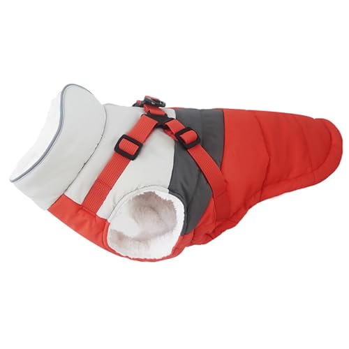 PJDDP Hunde-Wintermantel mit Geschirr, Hunde-Winterjacke mit Reißverschluss hinten, warme Hundejacke, Rollkragen-Hunde-Winterjacke, gemütlich, reflektierend, wasserdicht,Orange,XS PJDDP Hunde-Wintermantel mit Geschirr, Hunde-Winterjacke mit Reißverschluss hinten, warme Hundejacke, Rollkragen-Hunde-Winterjacke, gemütlich, reflektierend, wasserdicht,Orange,XS von PJDDP