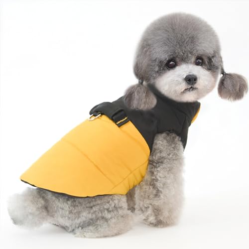 PJDDP Hunde Winterweste mit Reißverschluss, Rollkragenpullover Wintermantel wasserdichtes Hund Wintermantel, Hund warme Winterjacke mit D Ring,Gelb,M PJDDP Hunde Winterweste mit Reißverschluss, Rollkragenpullover Wintermantel wasserdichtes Hund Wintermantel, Hund warme Winterjacke mit D Ring,Gelb,M von PJDDP