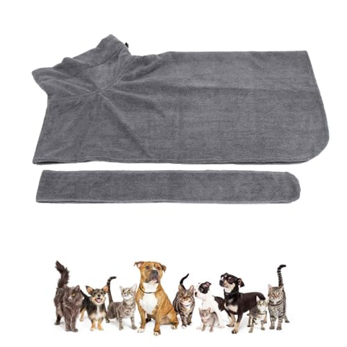 PJDDP Hundebademantel Aus Mikrofaser, Saugfähiger Hunde Bademantel, Hundebademantel Schnell Trocknend Badetuch, Für Große Mittel Und Kleine Hunde,Grau,S PJDDP Hundebademantel Aus Mikrofaser, Saugfähiger Hunde Bademantel, Hundebademantel Schnell Trocknend Badetuch, Für Große Mittel Und Kleine Hunde,Grau,S von PJDDP