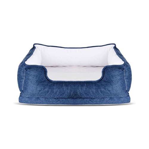 PJDDP Hundebett, Haustierbett, Orthopädisches Katzenbett Mit Rutschfestem Boden, Abnehmbarem Waschbarem Bezug, Für Katzen Und Kleine Hunde,Blau,L PJDDP Hundebett, Haustierbett, Orthopädisches Katzenbett Mit Rutschfestem Boden, Abnehmbarem Waschbarem Bezug, Für Katzen Und Kleine Hunde,Blau,L von PJDDP