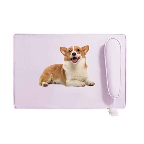PJDDP Hundebett, Hundekissen, Flauschige Hundematte Mit Abnehmbarem Waschbarem Bezug, Katzenbett rutschfest, Für Kleine, Mittlere Hunde,Lila,M von PJDDP