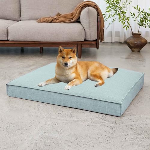 PJDDP Hundebett, Hundekissen, Hundematratze, Weiche Katzenbett Mit Rutschfester Unterseite, Bezug Abnehmbar Und Maschinenwaschbar, Für Kleine, Mittelgroße Und Große Hunde, Katzen,Light Gray,XL von PJDDP