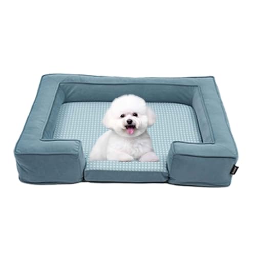PJDDP Hundebett, Hundesofa, Kühlmatte Für Hund, rutschfeste Unterseite Hundekorb, Abnehmbar Und Waschbar, Für Mittelgroße Und Grosse Hunde,Blau,L PJDDP Hundebett, Hundesofa, Kühlmatte Für Hund, rutschfeste Unterseite Hundekorb, Abnehmbar Und Waschbar, Für Mittelgroße Und Grosse Hunde,Blau,L von PJDDP