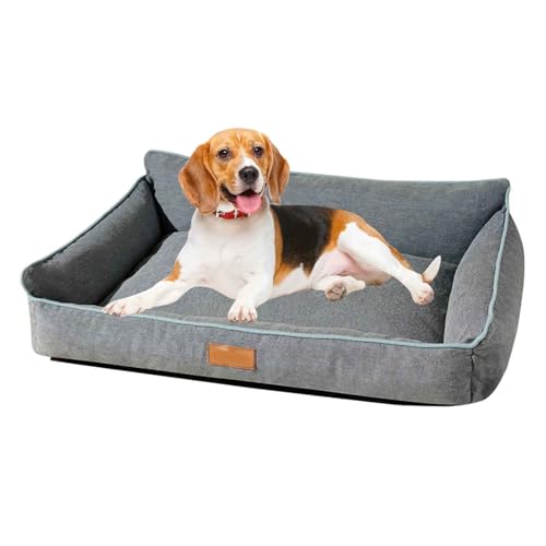 PJDDP Hundebett, Hundesofa, Vierseitiges Nackenrolle Kissen, rutschfeste Unterseite Hundekorb, Katzenbett Mit Abnehmbarem Waschbarem Bezug,Blau,M PJDDP Hundebett, Hundesofa, Vierseitiges Nackenrolle Kissen, rutschfeste Unterseite Hundekorb, Katzenbett Mit Abnehmbarem Waschbarem Bezug,Blau,M von PJDDP