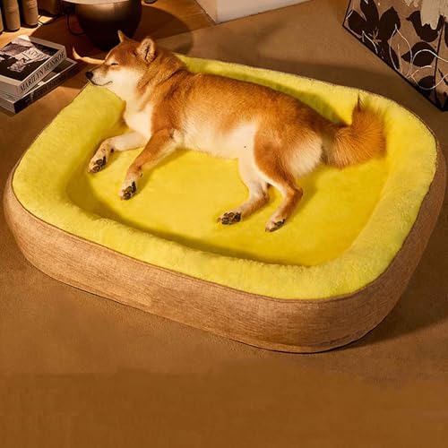 PJDDP Hundebett, Katzenbett, Hundebett Waschbar, Rutschfestes Haustierbett, Beruhigendes Anti-Angst-Haustierbett Für Mittelgroße Und Kleine Hunde,Gelb,L PJDDP Hundebett, Katzenbett, Hundebett Waschbar, Rutschfestes Haustierbett, Beruhigendes Anti-Angst-Haustierbett Für Mittelgroße Und Kleine Hunde,Gelb,L von PJDDP