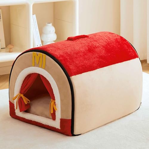 PJDDP Hundebett, Weiches Katzenhöhlenbett Für Guten Halt Mit Abnehmbarem Kissen, 2-In-1 Katzenhöhlenbett, Für Katzen Und Kleine Hunde,M PJDDP Hundebett, Weiches Katzenhöhlenbett Für Guten Halt Mit Abnehmbarem Kissen, 2-In-1 Katzenhöhlenbett, Für Katzen Und Kleine Hunde,M von PJDDP