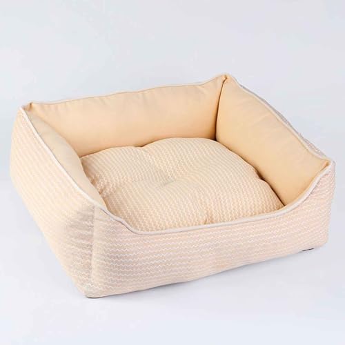 PJDDP Hundebett Flauschig, Katzenbett, Hundesofa Mit Rutschfester Unterseite, Bezug Abnehmbar Und Maschinenwaschbar Für Kleine, Mittelgroße Hunde, Katzen,Beige,L von PJDDP