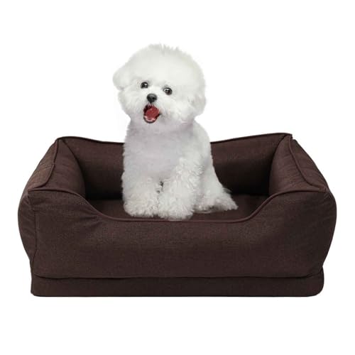 PJDDP Hundebett Für Innen, Hundesofa Mit rutschfeste Unterseite, Sommer Kühlkissen Für Hunde Mit Bezug Der Basis Und Armlehnen Abnehmbar Waschbar,Braun,S PJDDP Hundebett Für Innen, Hundesofa Mit rutschfeste Unterseite, Sommer Kühlkissen Für Hunde Mit Bezug Der Basis Und Armlehnen Abnehmbar Waschbar,Braun,S von PJDDP
