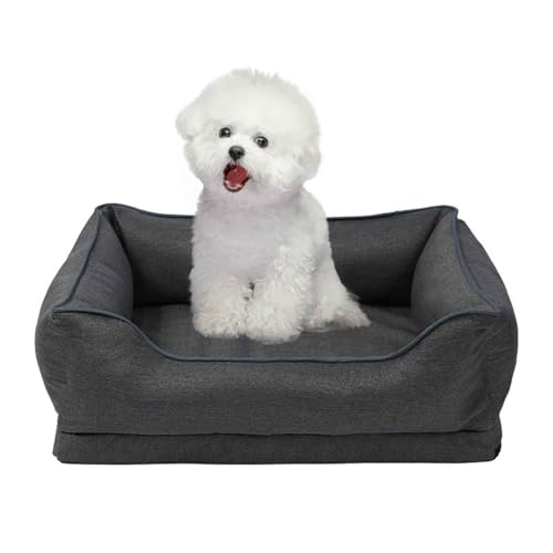 PJDDP Hundebett Für Innen, Hundesofa Mit rutschfeste Unterseite, Sommer Kühlkissen Für Hunde Mit Bezug Der Basis Und Armlehnen Abnehmbar Waschbar,Grau,M PJDDP Hundebett Für Innen, Hundesofa Mit rutschfeste Unterseite, Sommer Kühlkissen Für Hunde Mit Bezug Der Basis Und Armlehnen Abnehmbar Waschbar,Grau,M von PJDDP