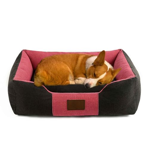 PJDDP Hundebett Waschbar, Weiches, Gemütliches Hundesofabett, Welpenbett Für Mittelgroße Und Große Hunde, Kann Für Die Hundebox Verwendet Werden, Maschinenwaschbar Und Trocknergeeignet,Black+pink,M PJDDP Hundebett Waschbar, Weiches, Gemütliches Hundesofabett, Welpenbett Für Mittelgroße Und Große Hunde, Kann Für Die Hundebox Verwendet Werden, Maschinenwaschbar Und Trocknergeeignet,Black+pink,M von PJDDP