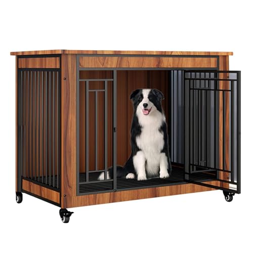 PJDDP Hundebox Im Möbelstil, Welpenkäfig-Beistelltisch Mit Tablett, Hundehütte Für Den Innenbereich Mit Türen Für Kleine Und Mittelgroße Hunde,Braun,S PJDDP Hundebox Im Möbelstil, Welpenkäfig-Beistelltisch Mit Tablett, Hundehütte Für Den Innenbereich Mit Türen Für Kleine Und Mittelgroße Hunde,Braun,S von PJDDP
