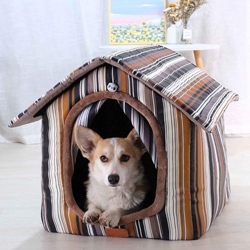 PJDDP Hundehaus, Haustierbett, Abnehmbar Und Waschbar Katzenhaus, Haustierhäuser Mit Rutschfester Boden, Warme Höhle Schlafnest Für Katzen Und Hunde,Braun,M PJDDP Hundehaus, Haustierbett, Abnehmbar Und Waschbar Katzenhaus, Haustierhäuser Mit Rutschfester Boden, Warme Höhle Schlafnest Für Katzen Und Hunde,Braun,M von PJDDP