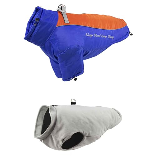 PJDDP Hundejacke, Warmer Winter Wasserdicht Hundejacke, 3 in 1 Winddichter Wintermantel, Reflektierend Hundejacke, Für Mittlerer Große Hunde,Blue+orange,6XL PJDDP Hundejacke, Warmer Winter Wasserdicht Hundejacke, 3 in 1 Winddichter Wintermantel, Reflektierend Hundejacke, Für Mittlerer Große Hunde,Blue+orange,6XL von PJDDP