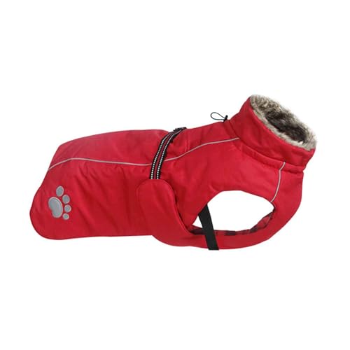 PJDDP Hundejacke Wintermantel, Warmes Fleece, Wasserabweisend, Winddicht, Reflektierende Weste, Geeignet Für Mittelgroße Und Große Hunde,Rot,XXL PJDDP Hundejacke Wintermantel, Warmes Fleece, Wasserabweisend, Winddicht, Reflektierende Weste, Geeignet Für Mittelgroße Und Große Hunde,Rot,XXL von PJDDP