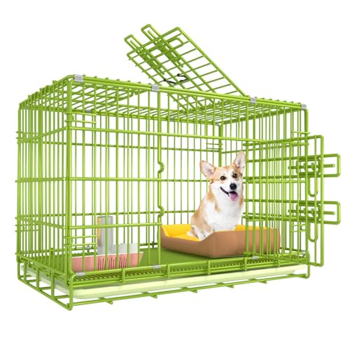 PJDDP Hundekäfig, Tragbarer Welpenkäfig, Kleiner Hundekäfig Mit Tragegriff Und Kaubeständiger Kunststoff-Basisschale Für Das Welpentraining,L PJDDP Hundekäfig, Tragbarer Welpenkäfig, Kleiner Hundekäfig Mit Tragegriff Und Kaubeständiger Kunststoff-Basisschale Für Das Welpentraining,L von PJDDP