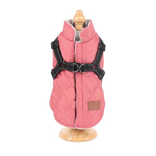 PJDDP Hundemantel Mit Geschirr, Warme Winter Hundemantel, Warme Hundeweste Mit Reflektierend, Verstellbare Welpenweste, Für Spaziergänge Im Freien,Rosa,XXL PJDDP Hundemantel Mit Geschirr, Warme Winter Hundemantel, Warme Hundeweste Mit Reflektierend, Verstellbare Welpenweste, Für Spaziergänge Im Freien,Rosa,XXL von PJDDP