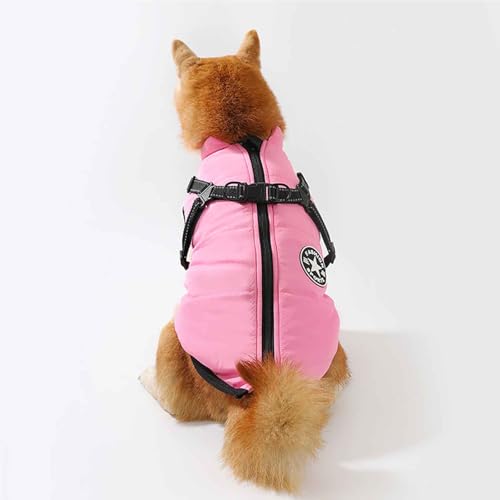 PJDDP Hundemantel Wasserdicht, Winter Hundejacke, Winddichte Hundekleidung Mit Reflektierender Streifen Und Geschirr, Für Kleine Mittelere Hunde,Rosa,XL PJDDP Hundemantel Wasserdicht, Winter Hundejacke, Winddichte Hundekleidung Mit Reflektierender Streifen Und Geschirr, Für Kleine Mittelere Hunde,Rosa,XL von PJDDP