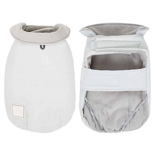 PJDDP Hundemantel Winter, Hundemantel Wasserdicht, Warm Hundejacke Aus Fleece, Verstellbar Hundejacke Mit Geschirr Öffnung Für Kleine Mittlere Hunde,Weiß,S PJDDP Hundemantel Winter, Hundemantel Wasserdicht, Warm Hundejacke Aus Fleece, Verstellbar Hundejacke Mit Geschirr Öffnung Für Kleine Mittlere Hunde,Weiß,S von PJDDP