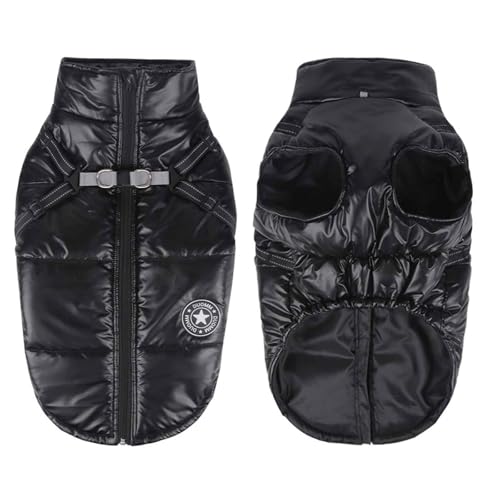 PJDDP Hundemantel Winter, Warm Hundejacke, Wasserdichter Hundejacke, Winddichte Hundekleidung Mit Reflexstreifen, Verstellbares Hundegeschirr, Für Kleine Hunde,Schwarz,S PJDDP Hundemantel Winter, Warm Hundejacke, Wasserdichter Hundejacke, Winddichte Hundekleidung Mit Reflexstreifen, Verstellbares Hundegeschirr, Für Kleine Hunde,Schwarz,S von PJDDP