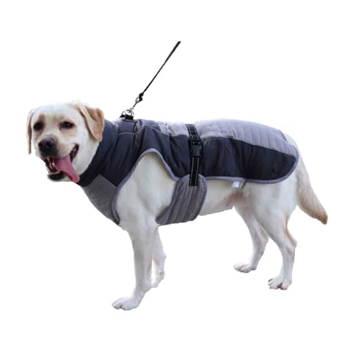 PJDDP Hundemantel Winter Warme Jacke Weste, Verstellbar Wintermantel, Hunde-Winterjacke Mit D-Ring, Reflektierenden Streifen, Für Kleine Mittelere Und Große Hunde,Grau,XXL PJDDP Hundemantel Winter Warme Jacke Weste, Verstellbar Wintermantel, Hunde-Winterjacke Mit D-Ring, Reflektierenden Streifen, Für Kleine Mittelere Und Große Hunde,Grau,XXL von PJDDP