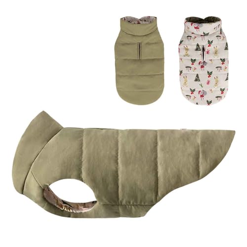 PJDDP Hundemantel Winterjacke, Haustier Hund Warm Mantel, Warme Hundeweste, Winddichte Hundekleidung Mit Geschirrloch, Für Kaltes Wetter, Für Kleine Mittelgroße Hunde,Khaki,XXL PJDDP Hundemantel Winterjacke, Haustier Hund Warm Mantel, Warme Hundeweste, Winddichte Hundekleidung Mit Geschirrloch, Für Kaltes Wetter, Für Kleine Mittelgroße Hunde,Khaki,XXL von PJDDP