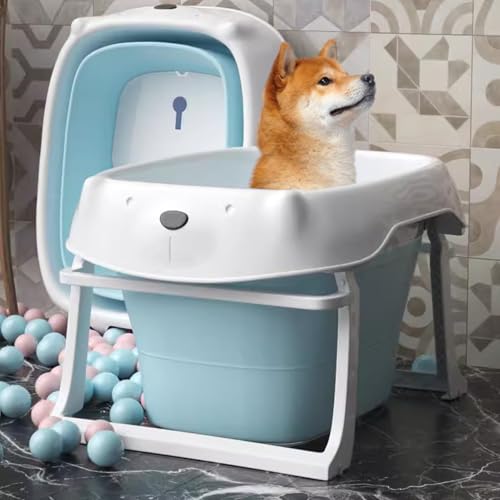 PJDDP Hundepool, Hundebadewanneshaustierwanne,Platzsparend, Faltbar, Hundebadewanne Für Fellpflege, Katzen Und Andere Haustiere,Blau PJDDP Hundepool, Hundebadewanneshaustierwanne,Platzsparend, Faltbar, Hundebadewanne Für Fellpflege, Katzen Und Andere Haustiere,Blau von PJDDP