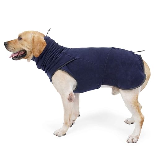 PJDDP Hundepyjama, Fleece Rollkragen Warme Hundewinterjacke, Warme Hundejacke, Winddichter Wintermantel Kuschelige Ärmellose, Für Mittelgroße Grosse Hunde,Blau,XXL PJDDP Hundepyjama, Fleece Rollkragen Warme Hundewinterjacke, Warme Hundejacke, Winddichter Wintermantel Kuschelige Ärmellose, Für Mittelgroße Grosse Hunde,Blau,XXL von PJDDP