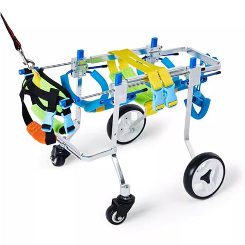 PJDDP Hunderollstuhl, Verstellbarer Haustierrollstuhl Mit Voller Unterstützung, 4-Räder-Hundewagen Zur Rehabilitation Der Vorder- Und Hinterbeine Für Behinderte Kleine Hunde,XS heightened PJDDP Hunderollstuhl, Verstellbarer Haustierrollstuhl Mit Voller Unterstützung, 4-Räder-Hundewagen Zur Rehabilitation Der Vorder- Und Hinterbeine Für Behinderte Kleine Hunde,XS heightened von PJDDP