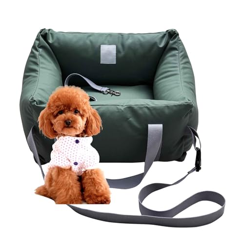 PJDDP Hundesitz Auto Kleine Hunde, Sicherheitssitz Für Haustiere, Abnehmbar Und Leicht Zu Reinigen, Hundeautositz Wasserdichter Mit Sicherheitsgurt,Turquoise von PJDDP