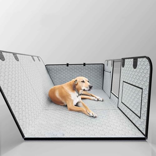 PJDDP Hundesitzbezug Mit Harter Unterseite, Hundeschutz Auto Rückbank Wasserdicht & Kratzfest, Autoschondecke Hund Rücksitz Mit Seitenschutz Und Sichtfenster von PJDDP