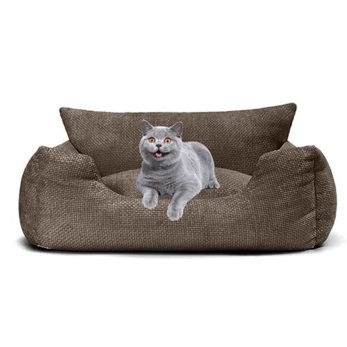PJDDP Hundesofa, Katzensofa, Flauschiges Haustier-Couchbett Mit Abnehmbarem Waschbarem Bezug, Rutschfestem Boden Für Mittelgroße Und Kleine Hunde,Braun,M PJDDP Hundesofa, Katzensofa, Flauschiges Haustier-Couchbett Mit Abnehmbarem Waschbarem Bezug, Rutschfestem Boden Für Mittelgroße Und Kleine Hunde,Braun,M von PJDDP