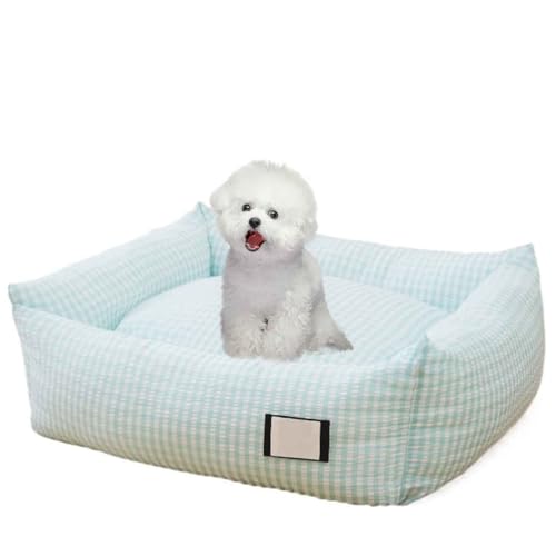 PJDDP Hundesofa, Vierseitiges Nackenrolle Kissen, rutschfeste Unterseite Hundekorb, Abnehmbar Und Waschbar, Hält Haustiere Im Heißen Sommer Kühl,Blau,L PJDDP Hundesofa, Vierseitiges Nackenrolle Kissen, rutschfeste Unterseite Hundekorb, Abnehmbar Und Waschbar, Hält Haustiere Im Heißen Sommer Kühl,Blau,L von PJDDP