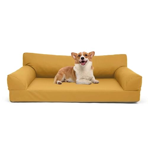 PJDDP Hundesofa, Wasserdicht Hundebett, Anti-Angst Katzensofa Mit Abnehmbarem Waschbarem Bezug Und Rutschfestem Boden Für Hunde, Katzen Und Andere Haustiere,Gelb,XL PJDDP Hundesofa, Wasserdicht Hundebett, Anti-Angst Katzensofa Mit Abnehmbarem Waschbarem Bezug Und Rutschfestem Boden Für Hunde, Katzen Und Andere Haustiere,Gelb,XL von PJDDP