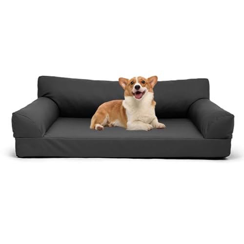 PJDDP Hundesofa, Wasserdicht Hundebett, Anti-Angst Katzensofa Mit Abnehmbarem Waschbarem Bezug Und Rutschfestem Boden Für Hunde, Katzen Und Andere Haustiere,Schwarz,XL PJDDP Hundesofa, Wasserdicht Hundebett, Anti-Angst Katzensofa Mit Abnehmbarem Waschbarem Bezug Und Rutschfestem Boden Für Hunde, Katzen Und Andere Haustiere,Schwarz,XL von PJDDP