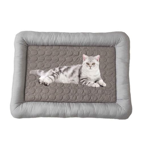 PJDDP Ice Silk Kühlmatte Für Hunde, Kühlbett Für Hunde, Kühlmatte Katze, Kühlkissen Sommer Mit Erhöhte Ränder Und rutschfeste Unterseite,Braun,XXL von PJDDP