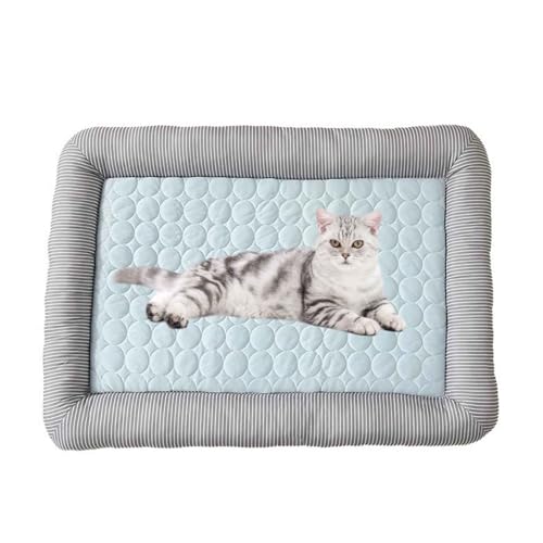 PJDDP Ice Silk Kühlmatte Für Hunde, Kühlbett Für Hunde, Kühlmatte Katze, Kühlkissen Sommer Mit Erhöhte Ränder Und rutschfeste Unterseite,Light Blue,M PJDDP Ice Silk Kühlmatte Für Hunde, Kühlbett Für Hunde, Kühlmatte Katze, Kühlkissen Sommer Mit Erhöhte Ränder Und rutschfeste Unterseite,Light Blue,M von PJDDP
