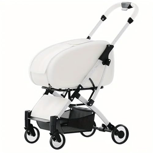PJDDP Katzen-Kinderwagen, Haustierwagen, Faltbarer Haustier-Kinderwagen Für Große Katzen Oder Kleine Hunde Mit Abnehmbarer Tragetasche, Leicht, Netzfenster, Atmungsaktiv,Weiß PJDDP Katzen-Kinderwagen, Haustierwagen, Faltbarer Haustier-Kinderwagen Für Große Katzen Oder Kleine Hunde Mit Abnehmbarer Tragetasche, Leicht, Netzfenster, Atmungsaktiv,Weiß von PJDDP