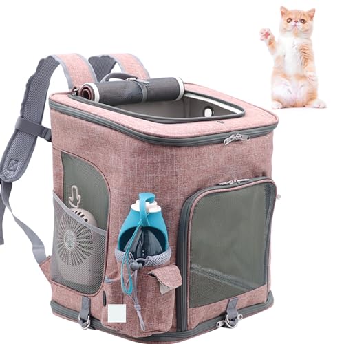 PJDDP Katzen-Rucksack, Haustier-Rucksack Für Kleine Katzen Und Hunde, Faltbar, Gepolsterte Rückenstütze, Welpen-Haustier-Rucksack Für Wandern, Spazierengehen, Radfahren, Outdoor,Rosa PJDDP Katzen-Rucksack, Haustier-Rucksack Für Kleine Katzen Und Hunde, Faltbar, Gepolsterte Rückenstütze, Welpen-Haustier-Rucksack Für Wandern, Spazierengehen, Radfahren, Outdoor,Rosa von PJDDP