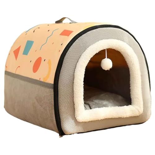 PJDDP Katzenbetten Für Hauskatzen, Faltbare Katzenbetthöhle, Katzenhaus Mit Waschbaren Kissen, 2 in 1 Warmes Katzenhaus, Für Kleine, Mittelgroße Und Große Haustiere,Gelb,L PJDDP Katzenbetten Für Hauskatzen, Faltbare Katzenbetthöhle, Katzenhaus Mit Waschbaren Kissen, 2 in 1 Warmes Katzenhaus, Für Kleine, Mittelgroße Und Große Haustiere,Gelb,L von PJDDP