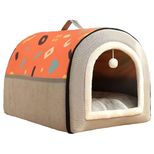 PJDDP Katzenbetten Für Hauskatzen, Faltbare Katzenbetthöhle, Katzenhaus Mit Waschbaren Kissen, 2 in 1 Warmes Katzenhaus, Für Kleine, Mittelgroße Und Große Haustiere,Orange,L PJDDP Katzenbetten Für Hauskatzen, Faltbare Katzenbetthöhle, Katzenhaus Mit Waschbaren Kissen, 2 in 1 Warmes Katzenhaus, Für Kleine, Mittelgroße Und Große Haustiere,Orange,L von PJDDP