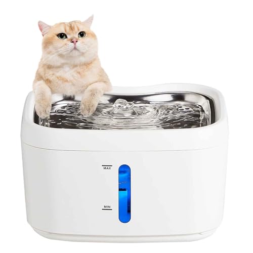 PJDDP Katzenbrunnen Kabellos Mit Bewegungsmelder, Ultra-Leise Wasserbrunnen Für Katzen Mit Wasserschale Aus Edelstahl, Hundewasserspender PJDDP Katzenbrunnen Kabellos Mit Bewegungsmelder, Ultra-Leise Wasserbrunnen Für Katzen Mit Wasserschale Aus Edelstahl, Hundewasserspender von PJDDP